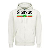 Oatmeal Heather slainte shirt irish cheers toast shamrock Zipper Hoodie - artisFamous