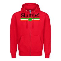 Red slainte shirt irish cheers toast shamrock Zipper Hoodie - artisFamous
