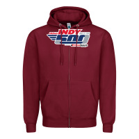 Burgundy Indy 500 Zipper Hoodie - artisFamous