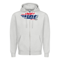 Dove Grey Indy 500 Zipper Hoodie - artisFamous