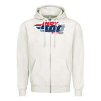 Oatmeal Heather Indy 500 Zipper Hoodie - artisFamous