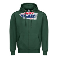 Sports Green Indy 500 Zipper Hoodie - artisFamous