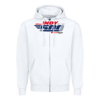 White Indy 500 Zipper Hoodie - artisFamous