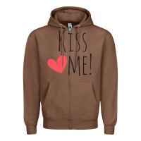 Chestnut Kiss Me Zipper Hoodie - artisFamous