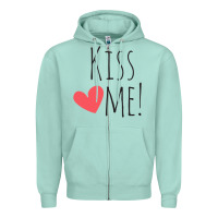 Seafoam Kiss Me Zipper Hoodie - artisFamous