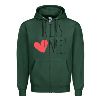 Sports Green Kiss Me Zipper Hoodie - artisFamous