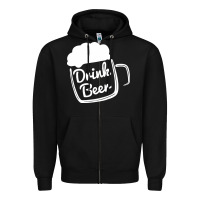 Black cool drink beer Zipper Hoodie - artisFamous