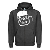 Charcoal Heather cool drink beer Zipper Hoodie - artisFamous