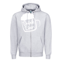 Heather Grey cool drink beer Zipper Hoodie - artisFamous
