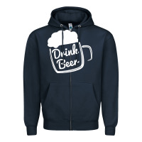 Navy cool drink beer Zipper Hoodie - artisFamous