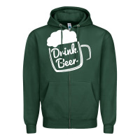 Sports Green cool drink beer Zipper Hoodie - artisFamous
