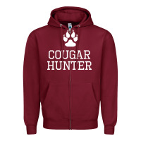 Burgundy cougar hunter Zipper Hoodie - artisFamous
