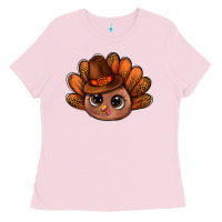 Bubblegum Pink turkey and leopard pattern and thanksgiving hat bbs Ladies Tee - BundleAndBundleShop