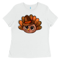 White turkey and leopard pattern and thanksgiving hat bbs Ladies Tee - BundleAndBundleShop