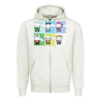 Oatmeal Heather cinnamoroll collection Zipper Hoodie - artisFamous