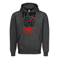 Charcoal Heather i'd hit that darts Zipper Hoodie - artisFamous
