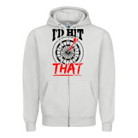 Dove Grey i'd hit that darts Zipper Hoodie - artisFamous
