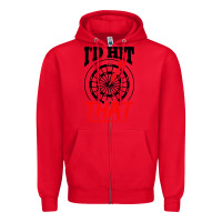 Red i'd hit that darts Zipper Hoodie - artisFamous