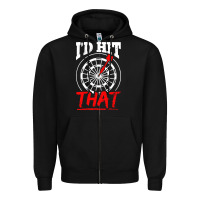 Black i'd hit that darts Zipper Hoodie - artisFamous