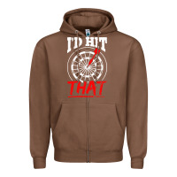 Chestnut i'd hit that darts Zipper Hoodie - artisFamous