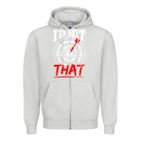 Dove Grey i'd hit that darts Zipper Hoodie - artisFamous