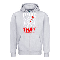 Heather Grey i'd hit that darts Zipper Hoodie - artisFamous