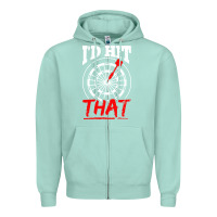 Seafoam i'd hit that darts Zipper Hoodie - artisFamous
