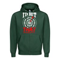 Sports Green i'd hit that darts Zipper Hoodie - artisFamous