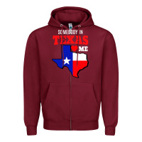Burgundy state of texas somebody loves me Zipper Hoodie - artisFamous