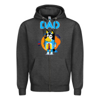 Charcoal Heather bluey dad lover forever Zipper Hoodie - artisFamous