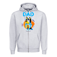 Heather Grey bluey dad lover forever Zipper Hoodie - artisFamous