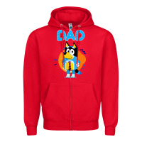 Red bluey dad lover forever Zipper Hoodie - artisFamous