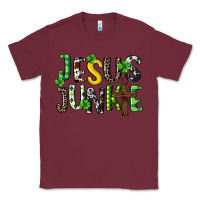 Burgundy Jesus junkie St. Patrick's Classic Tee - CowGirlArtShop