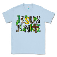 Dusty Blue Jesus junkie St. Patrick's Classic Tee - CowGirlArtShop