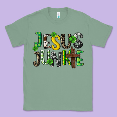 Jesus Junkie St. Patrick's Classic Tee Designed By Cowgirlartshop