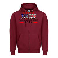 Burgundy donald trump 2024 take america back election Zipper Hoodie - artisFamous