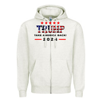 Oatmeal Heather donald trump 2024 take america back election Zipper Hoodie - artisFamous
