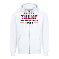 White donald trump 2024 take america back election Zipper Hoodie - artisFamous