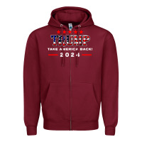 Burgundy donald trump 2024 take america back election Zipper Hoodie - artisFamous