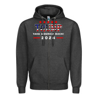Charcoal Heather donald trump 2024 take america back election Zipper Hoodie - artisFamous