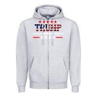 Heather Grey donald trump 2024 take america back election Zipper Hoodie - artisFamous