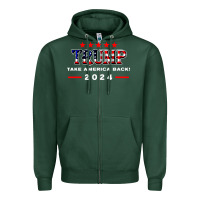 Sports Green donald trump 2024 take america back election Zipper Hoodie - artisFamous