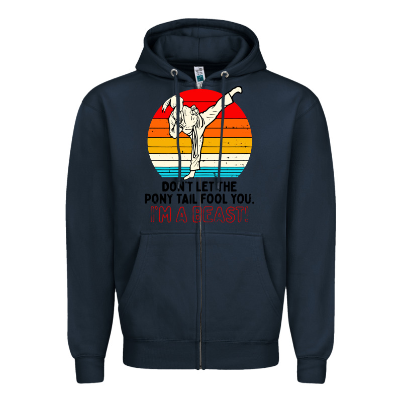 Karate Girl Kick Zipper Hoodie by artisFamous | Teevron