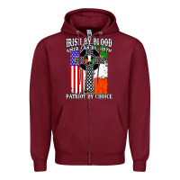 Burgundy irish by blood american Zipper Hoodie - artisFamous