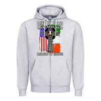 Heather Grey irish by blood american Zipper Hoodie - artisFamous