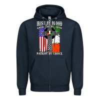 Navy irish by blood american Zipper Hoodie - artisFamous