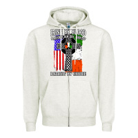 Oatmeal Heather irish by blood american Zipper Hoodie - artisFamous