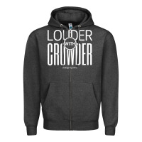 Charcoal Heather louder with crowder Zipper Hoodie - artisFamous