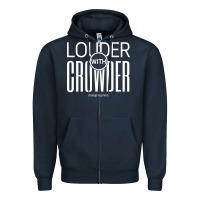 Navy louder with crowder Zipper Hoodie - artisFamous