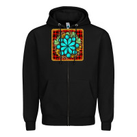 Black gemstone cactus christmas coaster Zipper Hoodie - JahusDesignShop